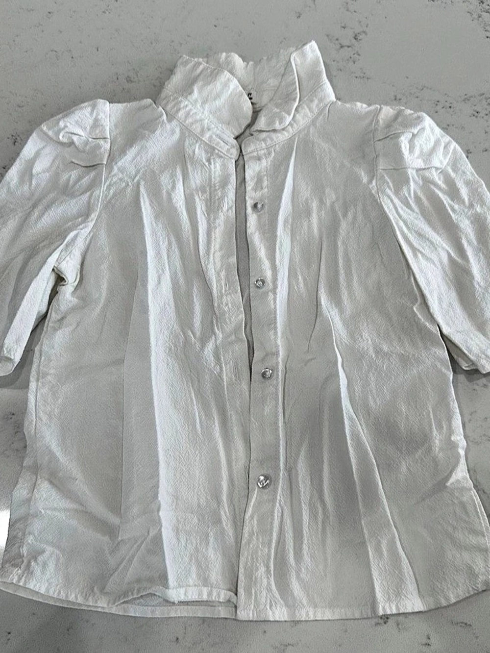 SHEIN Girls White Button Down Shirt Size 7Y